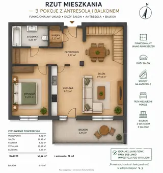 Projektant, gotowe mieszkanie 50m², antresola 21m², balkon, garaż - zdjęcie 10